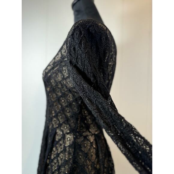 Catherine Malandrino for Design Nation Black Lace Tunic Top Size S - Picture 3 of 10